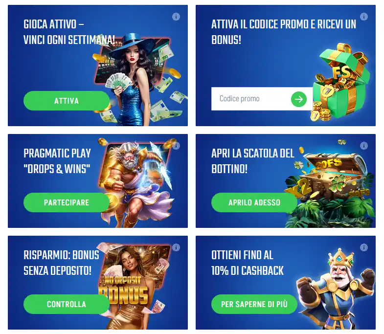 Ricompense del casinò Winnita con bonus di benvenuto 100%, giri gratuiti, ricariche del martedì e weekend, cashback e ingressi ai tornei con classifiche