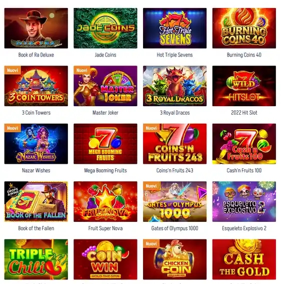 Sezione slot di Winnita Casino con oltre 3.500 titoli distinti dalle classiche a tre rulli ai Megaways, con filtri per RTP, volatilità e fornitore
